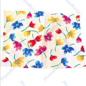 Set of two flower  bright colorful placemats